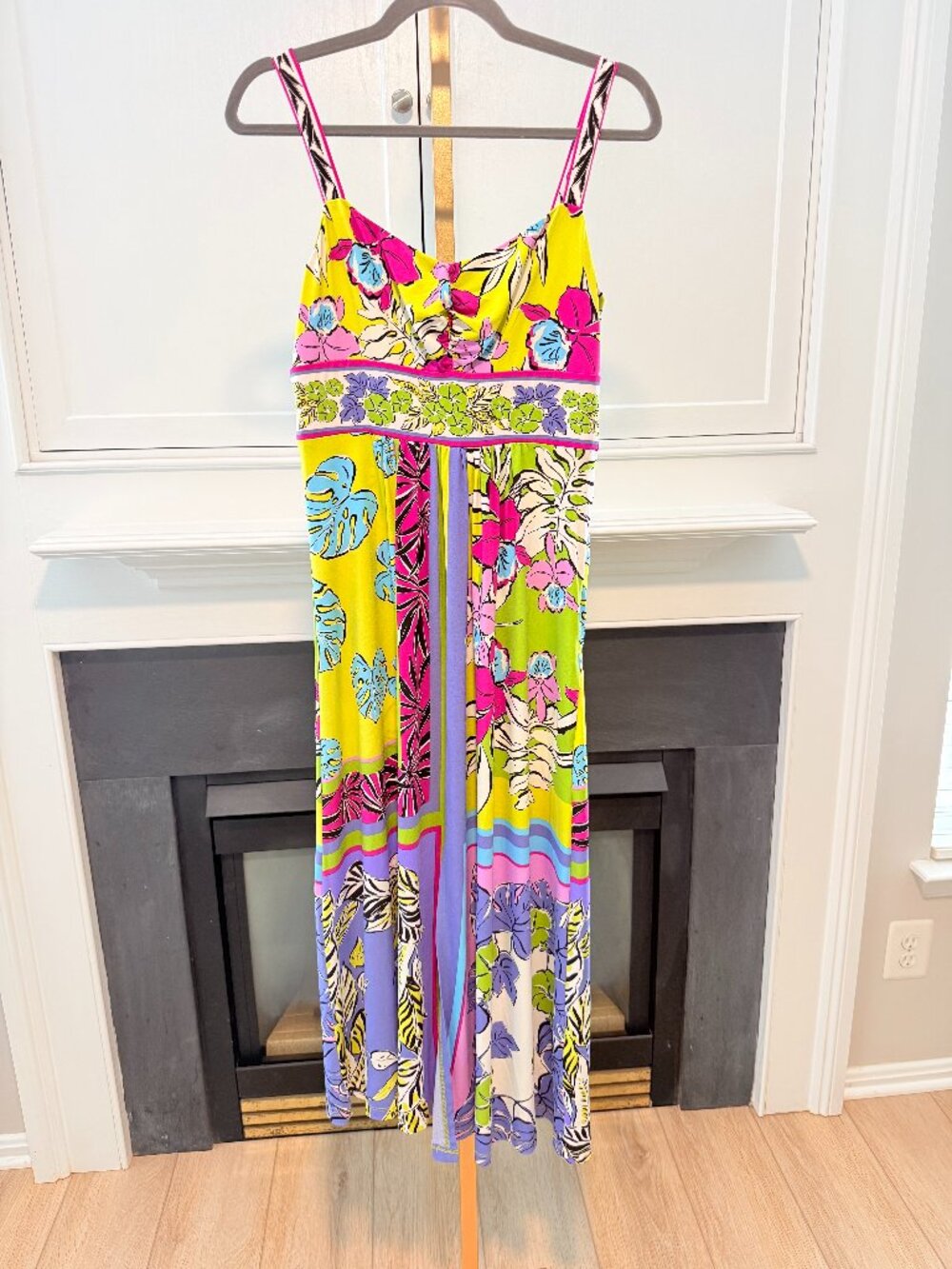 💛🌺 Maggy London | US 8 | Tropical Floral Maxi Dress Sleeveless Empire Waist